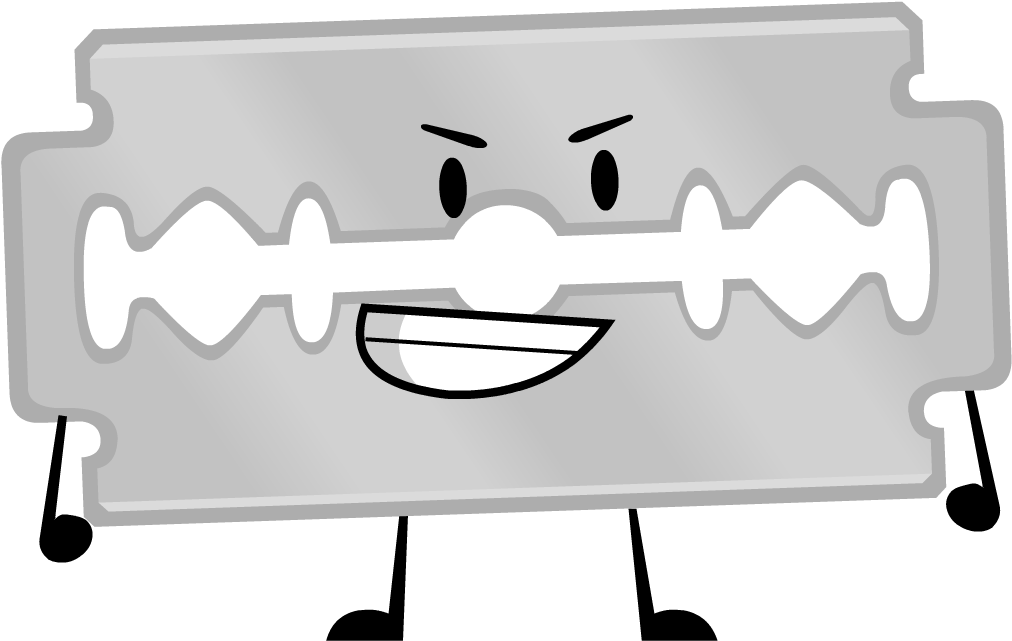 Animated Razor Blade Character PNG