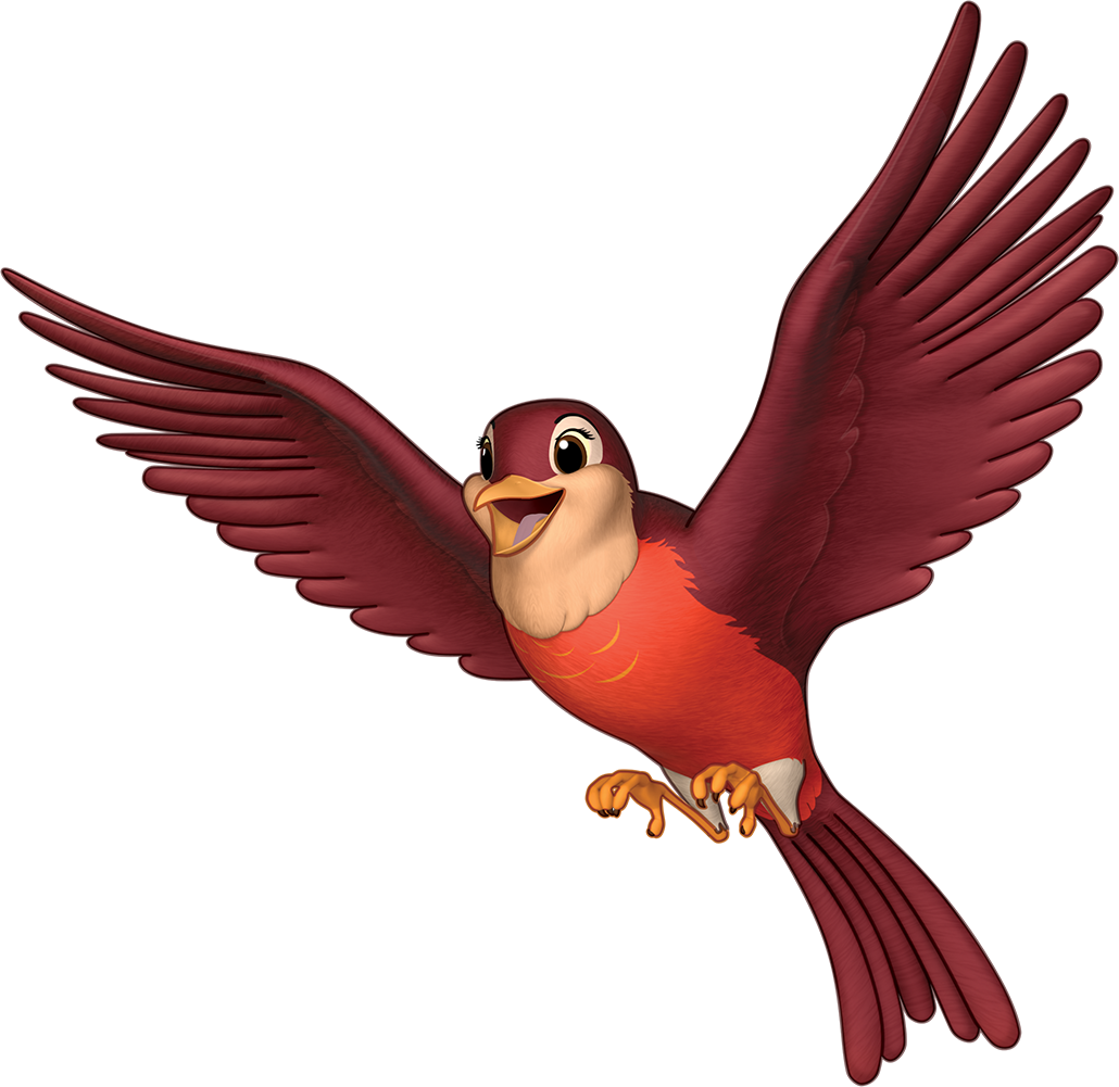 Animated Red Bird In Flight PNG