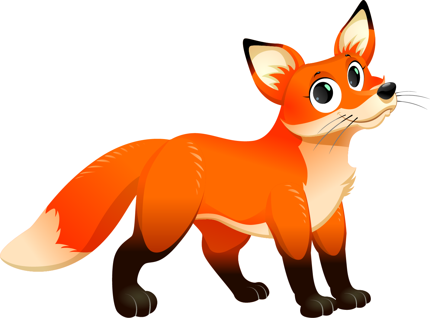 Animated Red Fox Illustration PNG