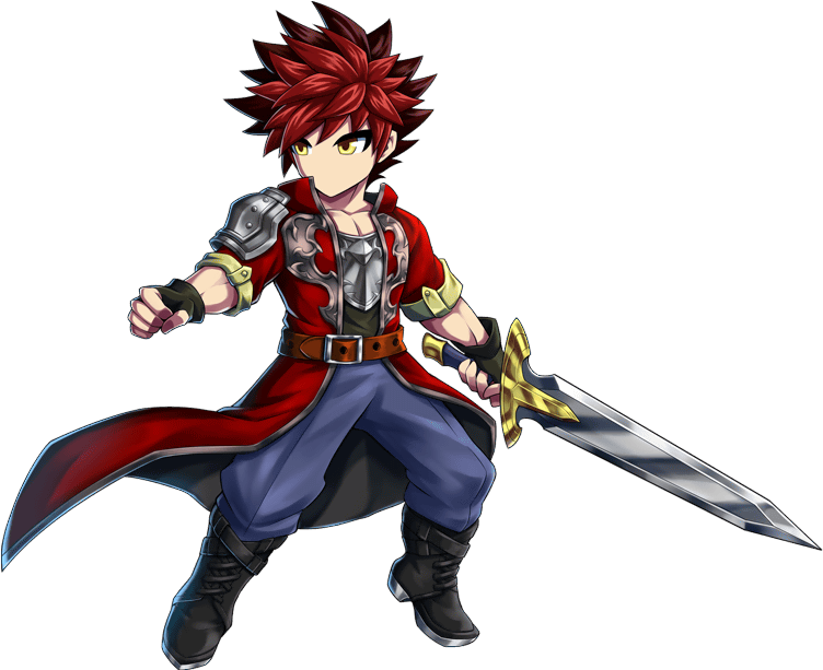 Animated Red Haired Swordsman PNG