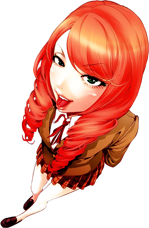 Animated Redhead Schoolgirl Character PNG