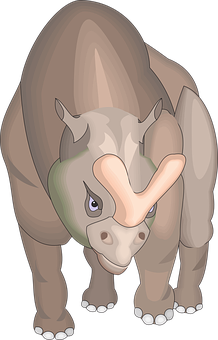 Animated Rhinoceros Character PNG