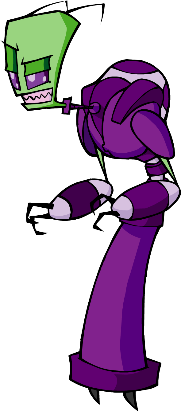 Animated Robot Character Purple Accents PNG