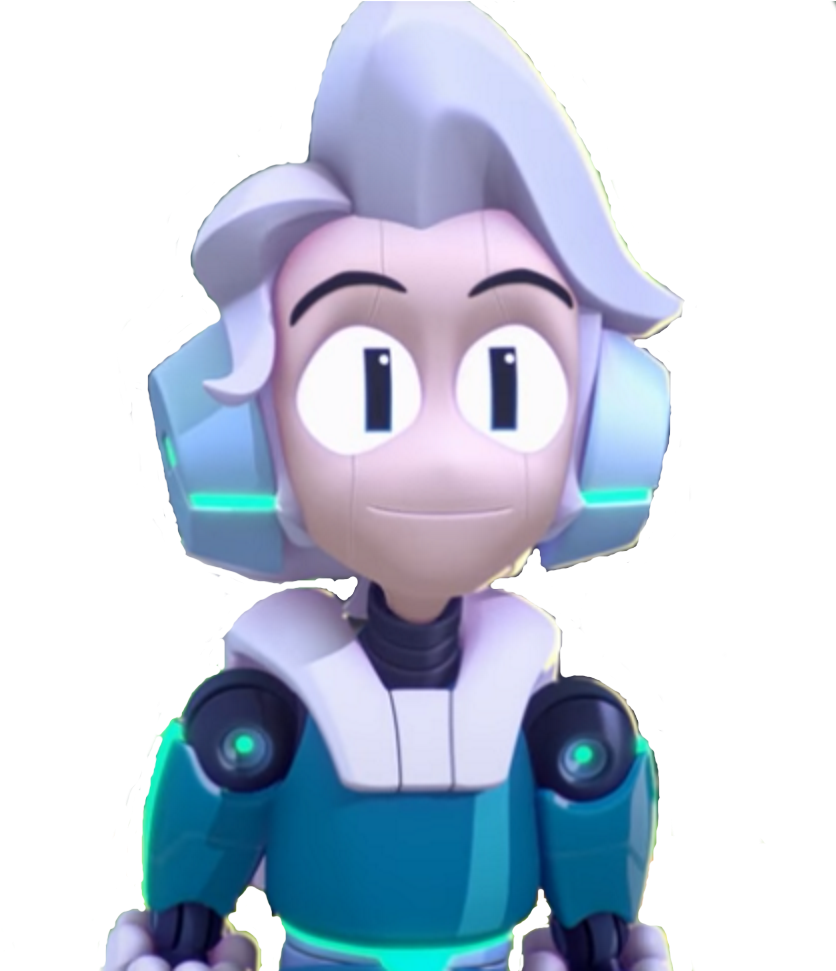 Animated Robot Character Smiling PNG