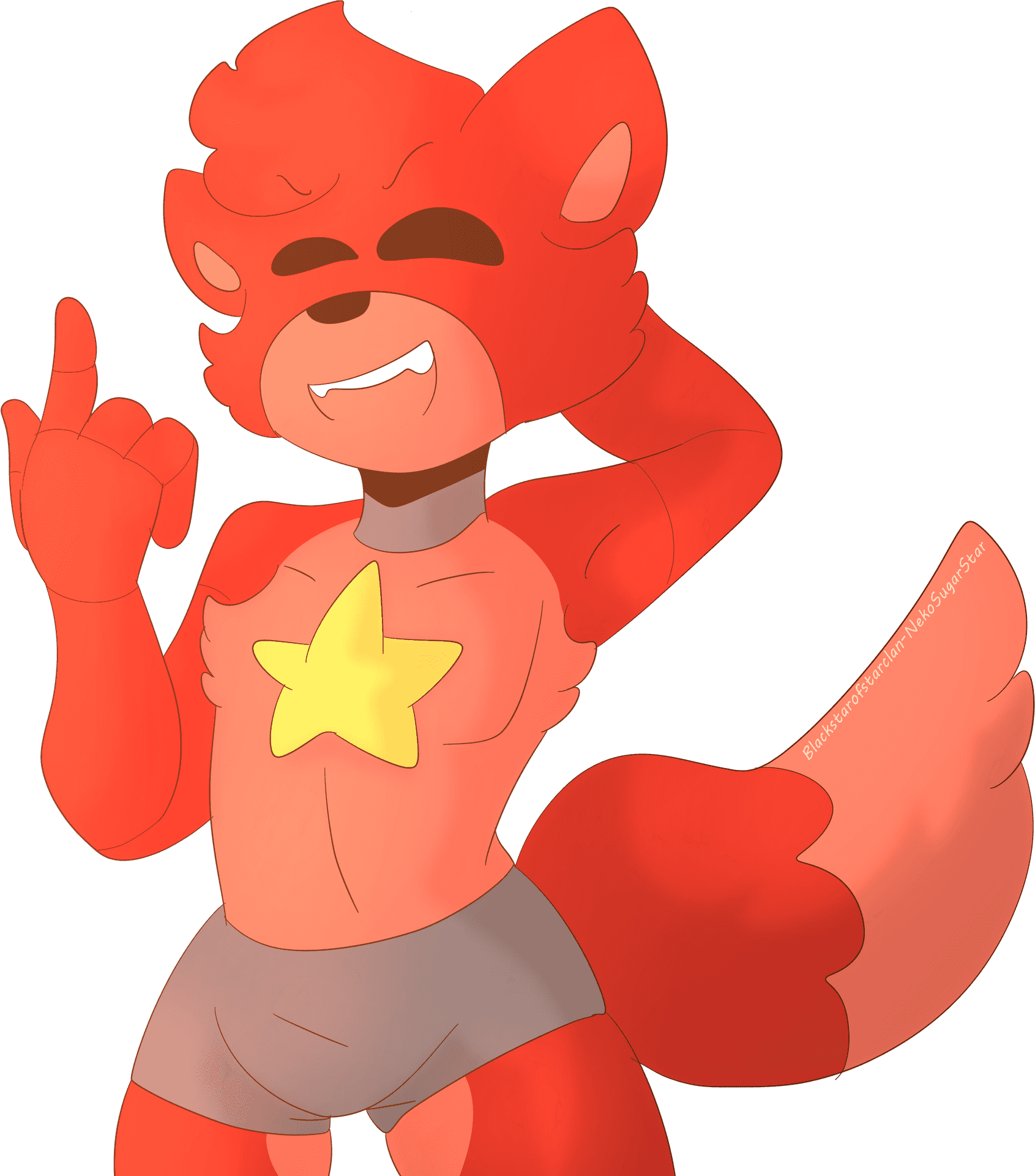 Animated Rockstar Fox Character PNG