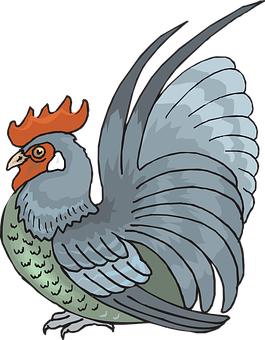 Animated Rooster Illustration PNG