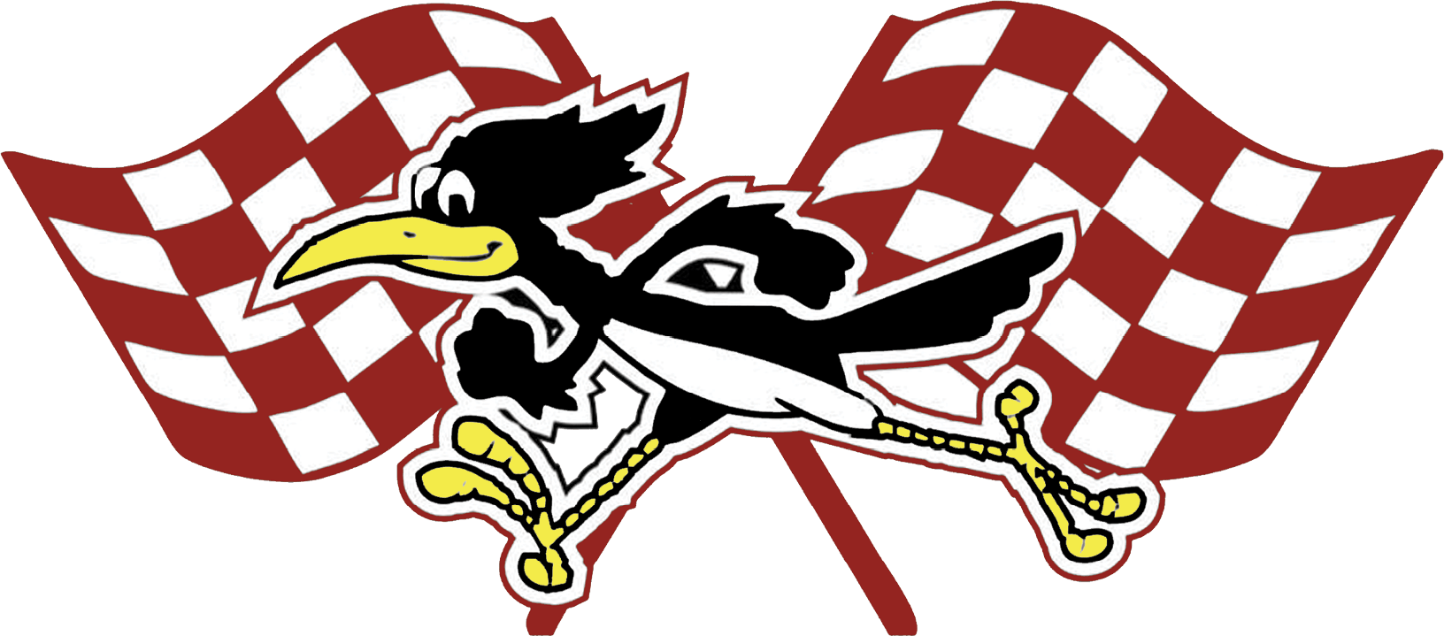 Animated Running Birdwith Checkered Flags PNG