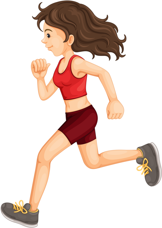Animated Running Woman Illustration PNG