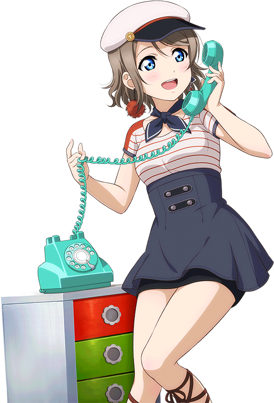 Animated Sailor Girl Phone Call PNG