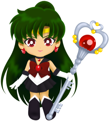 Animated Sailor Guardianwith Staff PNG