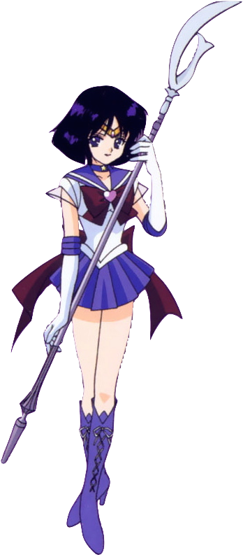Animated Sailor Warriorwith Staff PNG