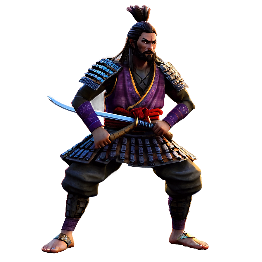 Download Animated Samurai Png Plq | Wallpapers.com