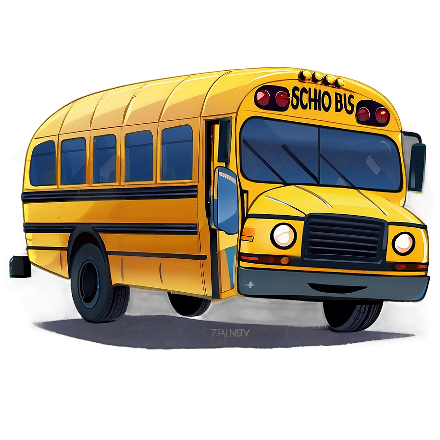 Animated School Bus Characters Png 05242024 PNG