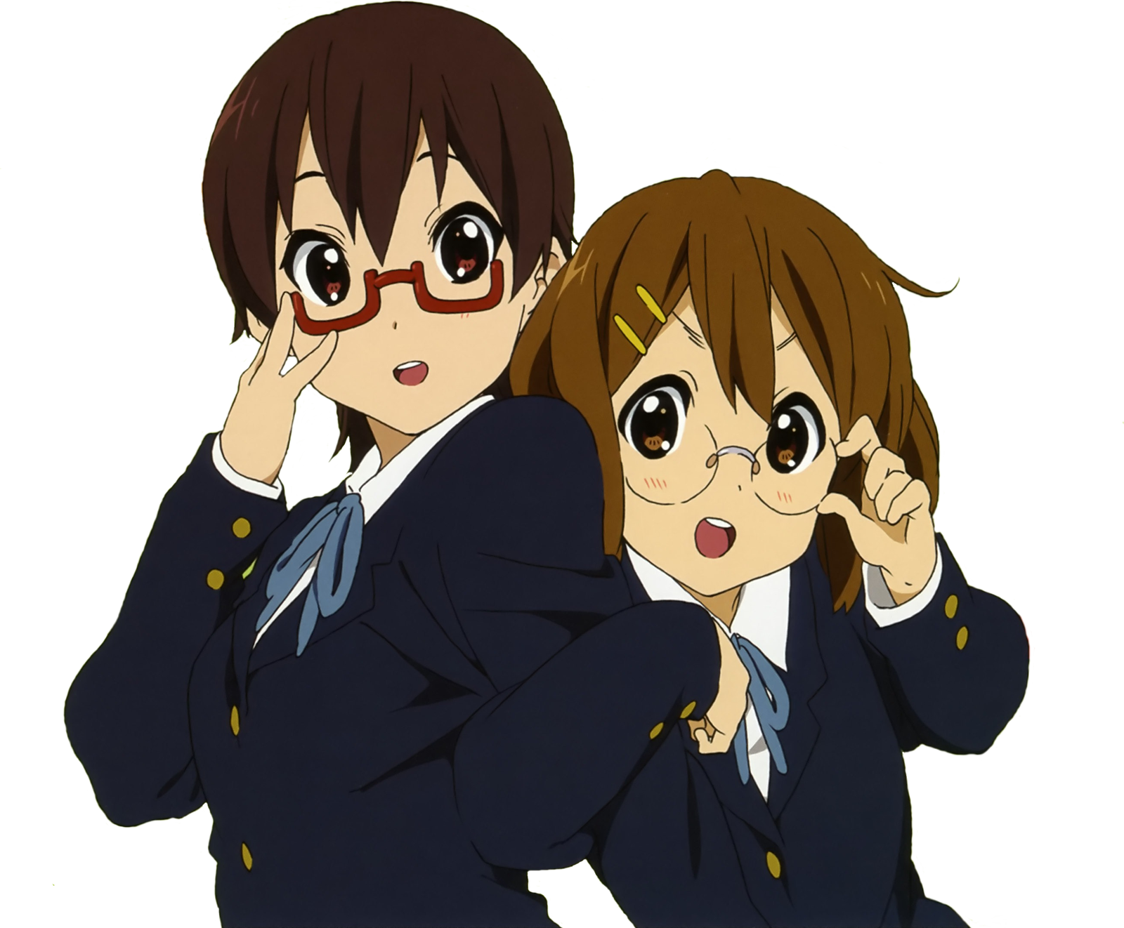 Animated Schoolgirls Adjusting Glasses PNG