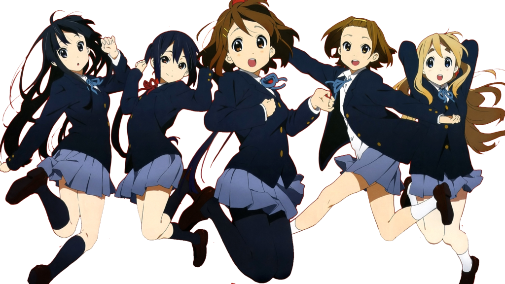 Animated Schoolgirls Jumping In Uniform PNG