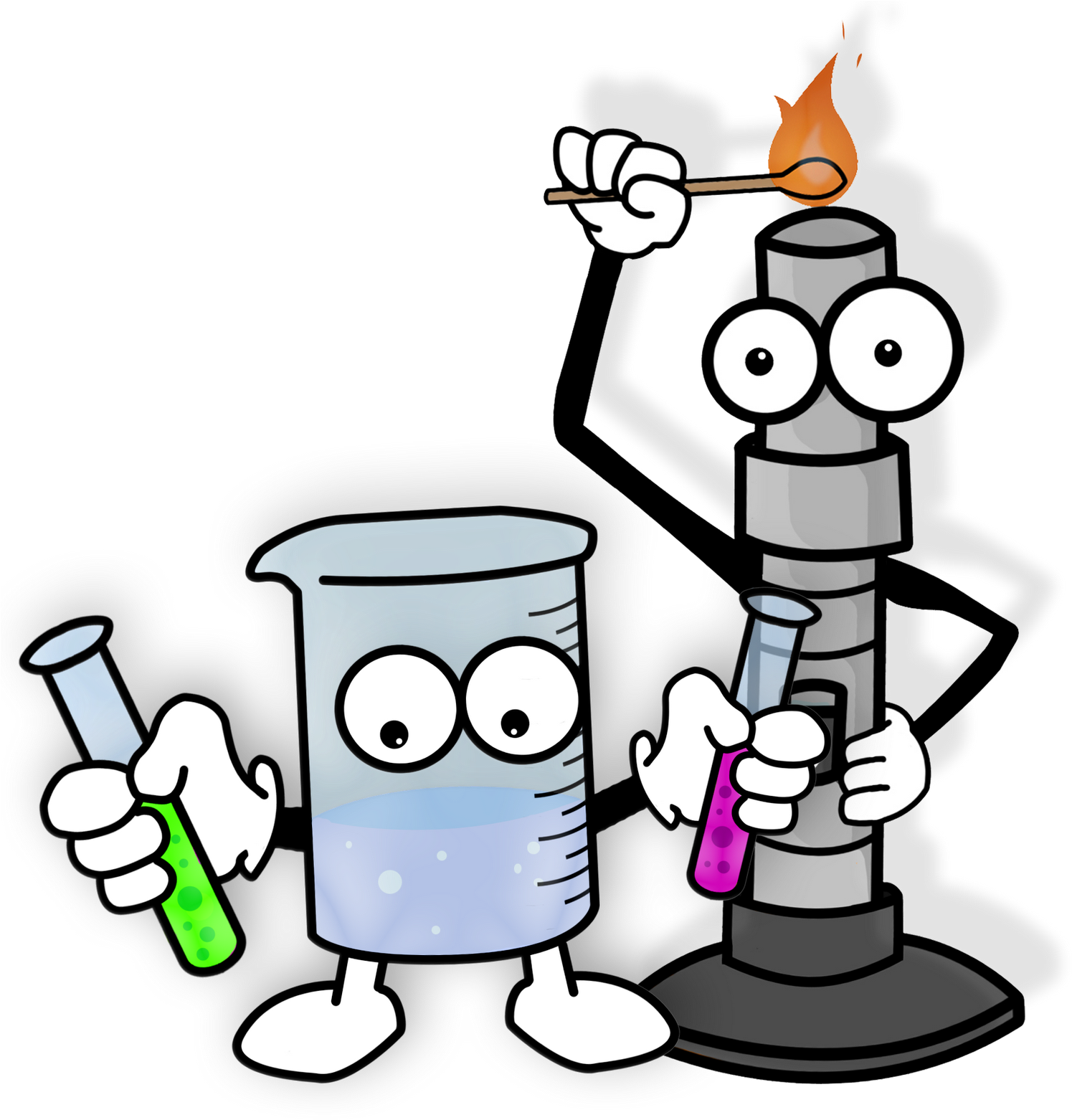 Animated Science Experiment Characters PNG