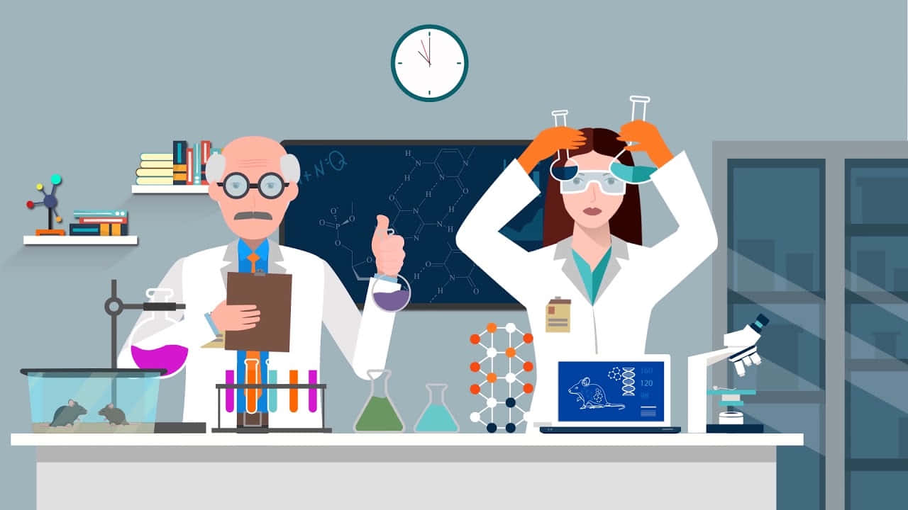 Animated Science Lab Experiment Wallpaper