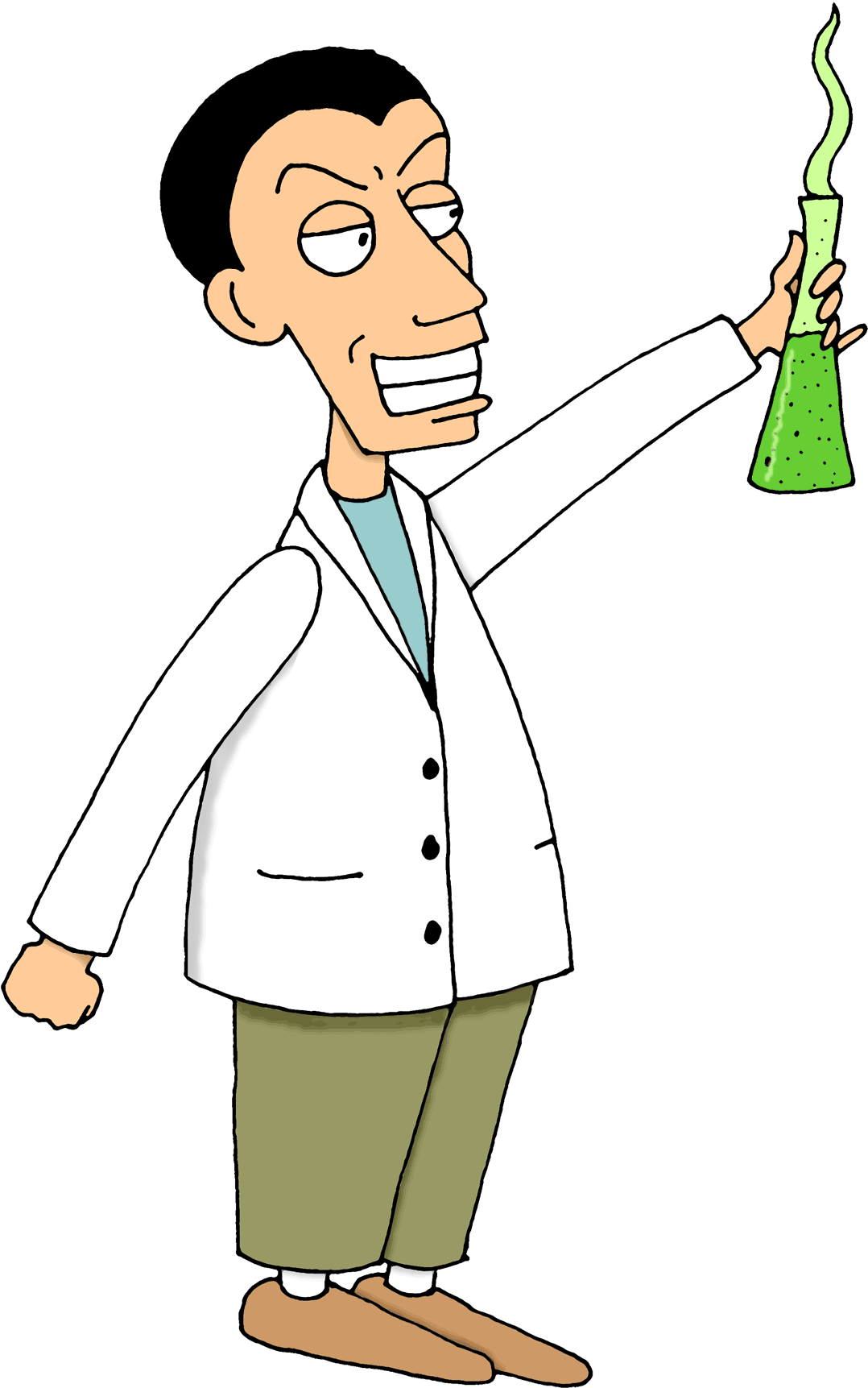 Animated Scientist Holding Flask PNG