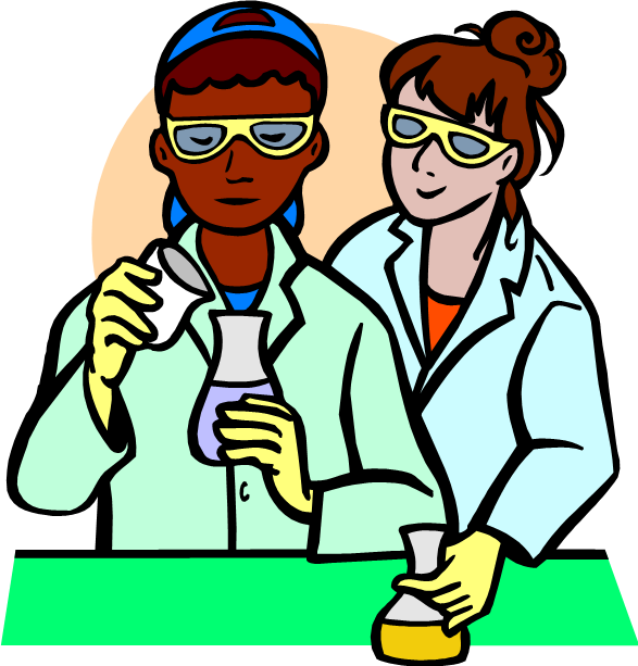 Animated Scientists Conducting Experiment PNG