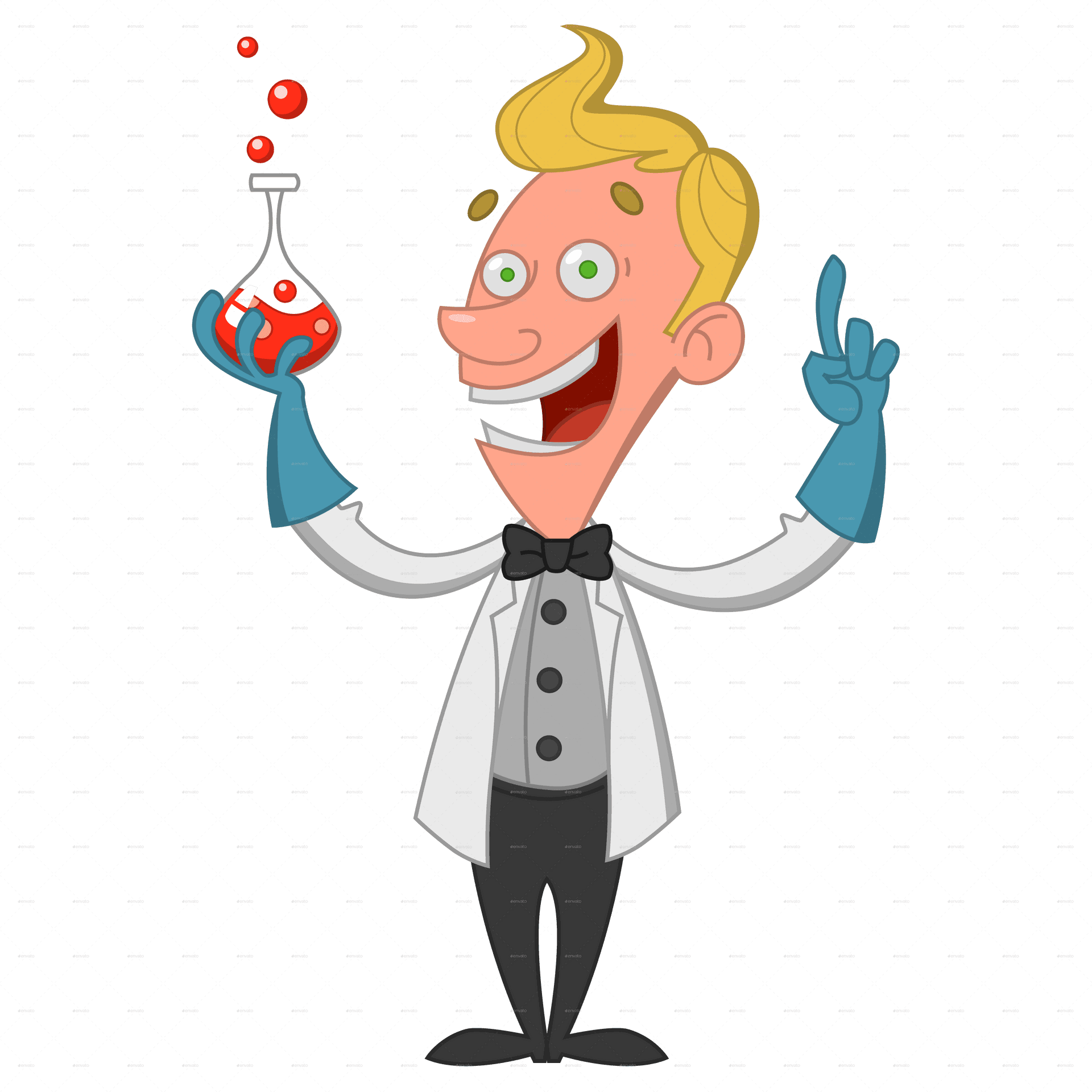 Animated Scientistwith Beaker PNG