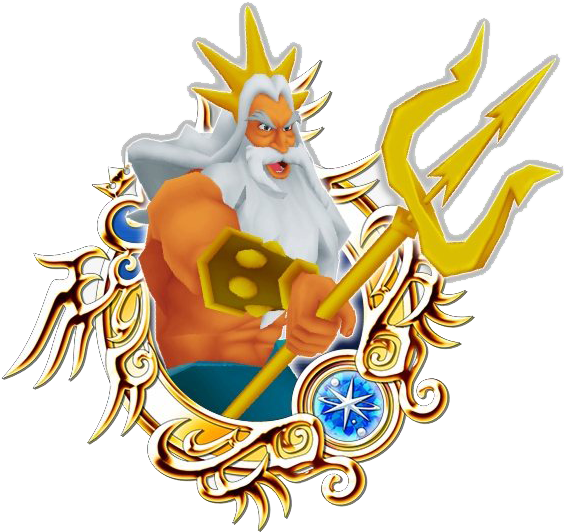 Animated Sea God With Trident PNG