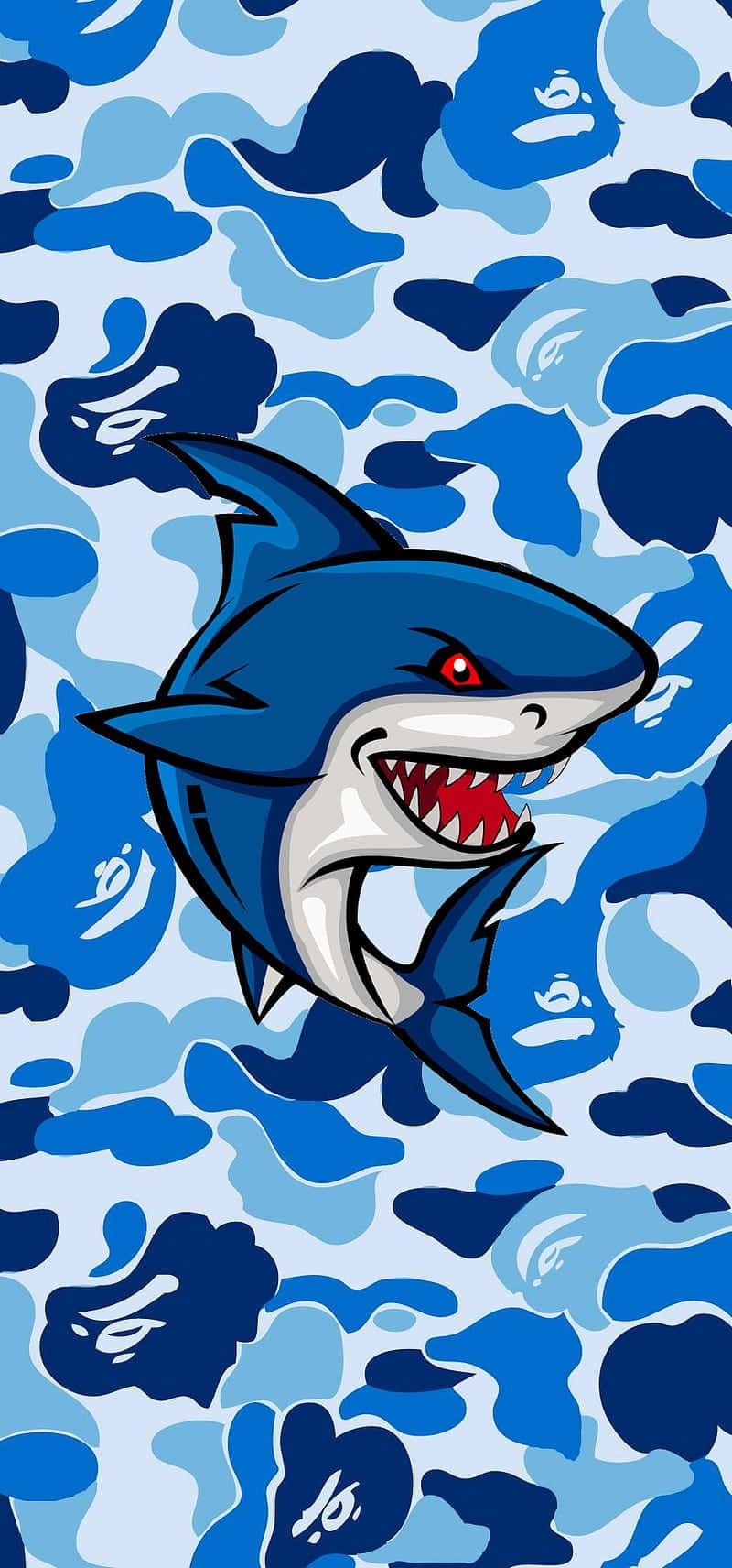 Animated Shark Camouflage Pattern Wallpaper