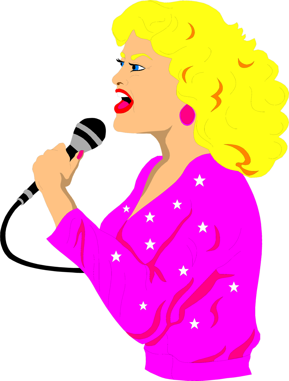 Animated Singer With Microphone PNG