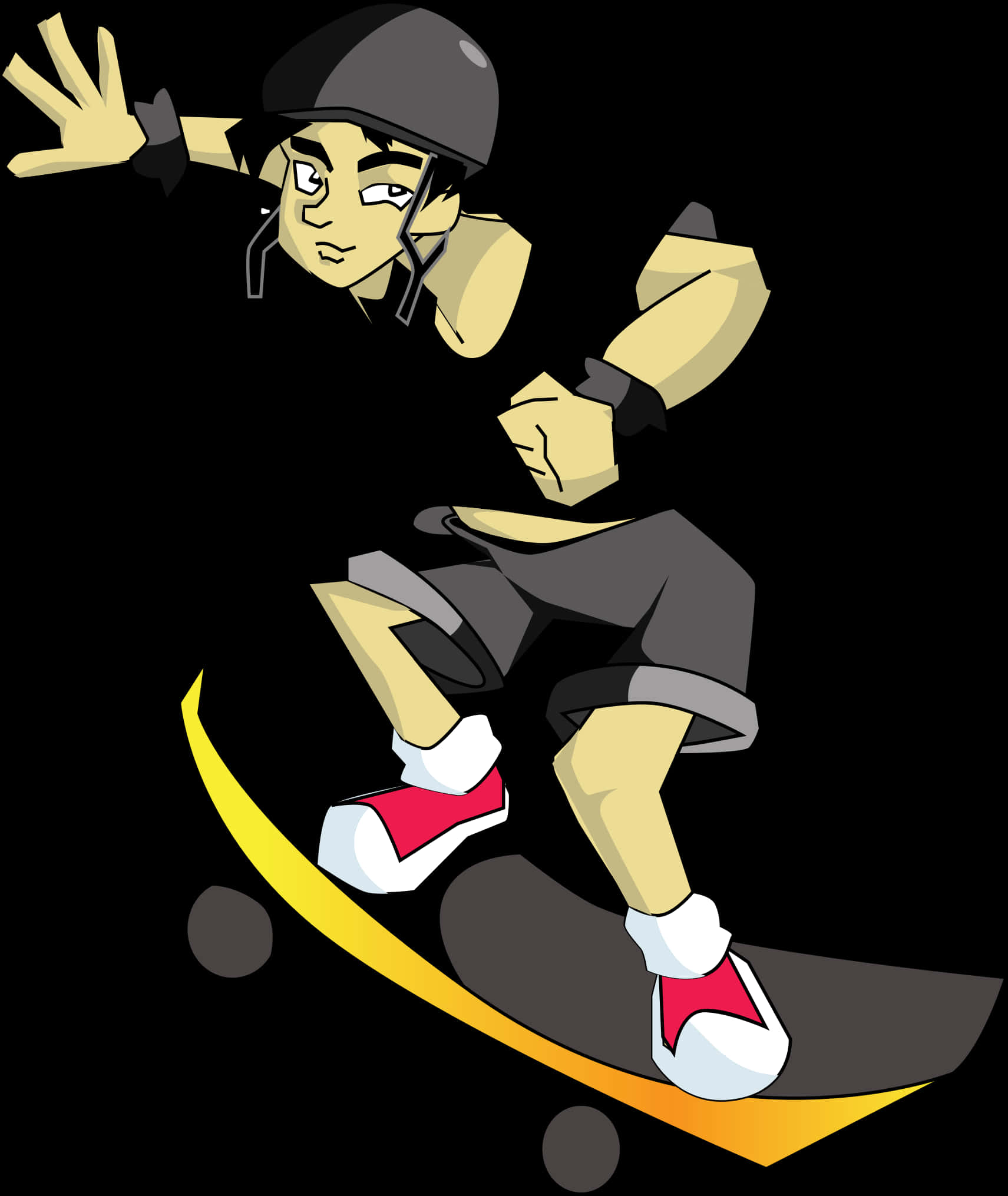 Animated Skateboarder Trick Stance PNG