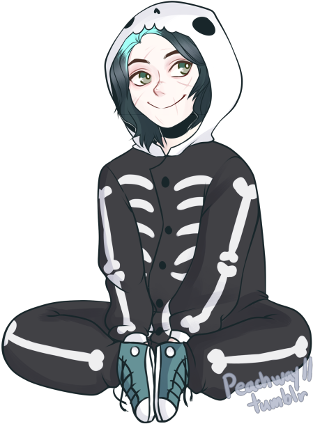 Animated Skeleton Hoodie Character PNG