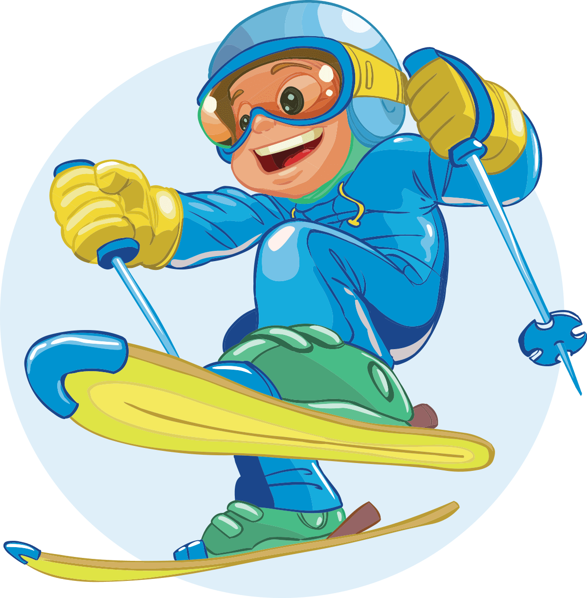 Animated Skier Action Pose PNG