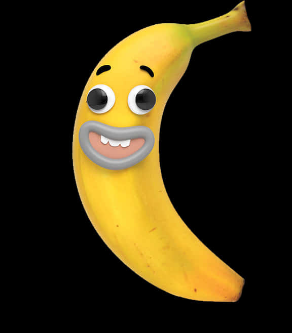 Animated Smiling Banana Character PNG