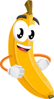 Animated Smiling Banana Character PNG