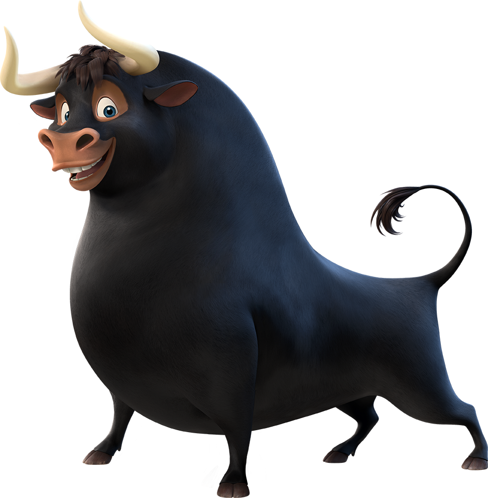 Animated Smiling Bull Character PNG