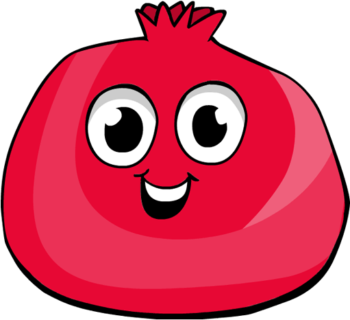 Animated Smiling Pomegranate Cartoon PNG