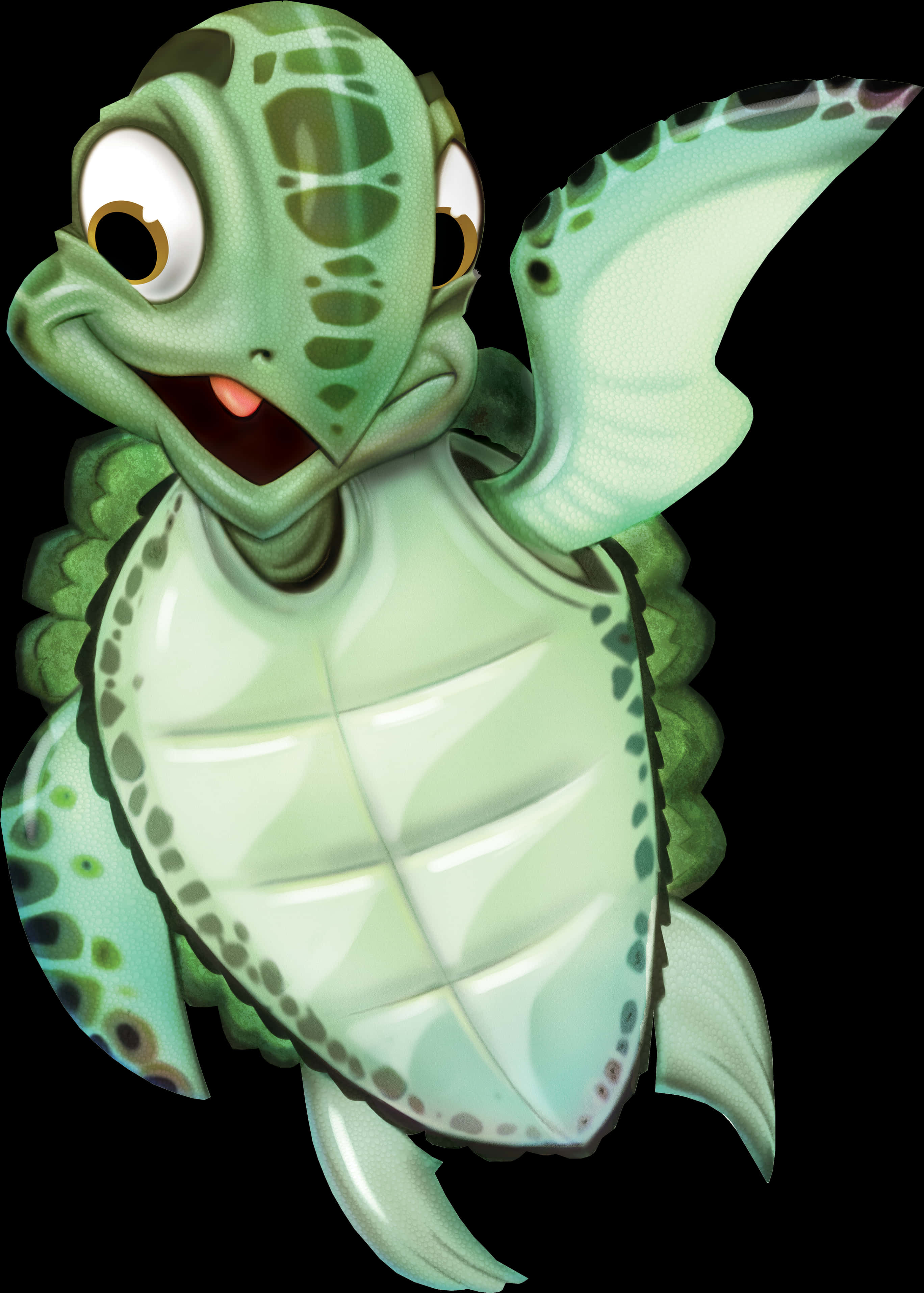 Animated Smiling Sea Turtle PNG