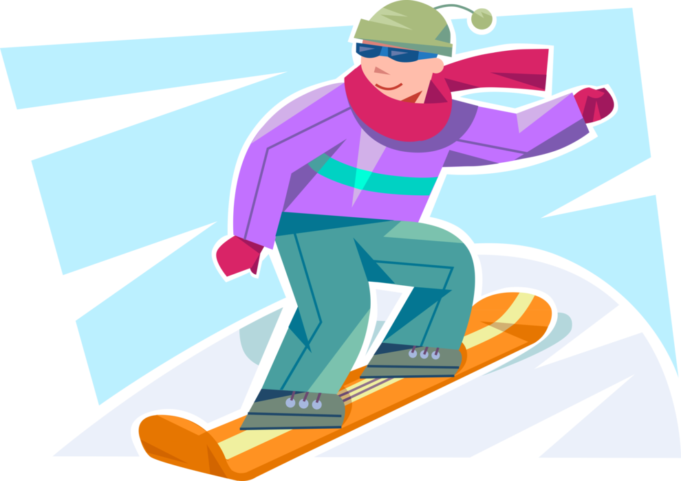 Animated Snowboarder Action PNG