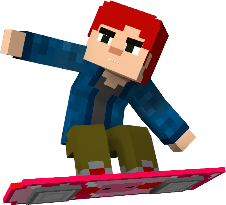 Animated Snowboarder Action Pose PNG