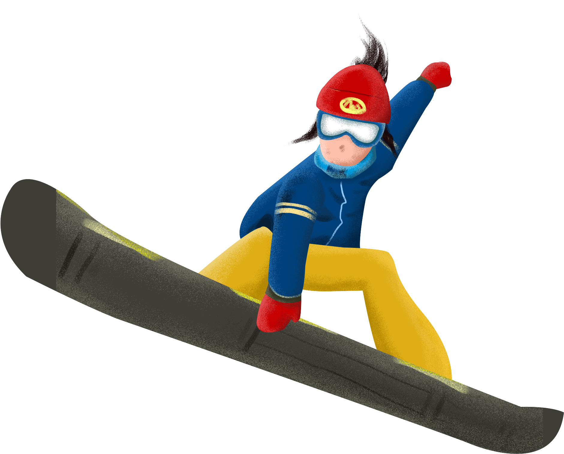 Animated Snowboarder In Action.png PNG