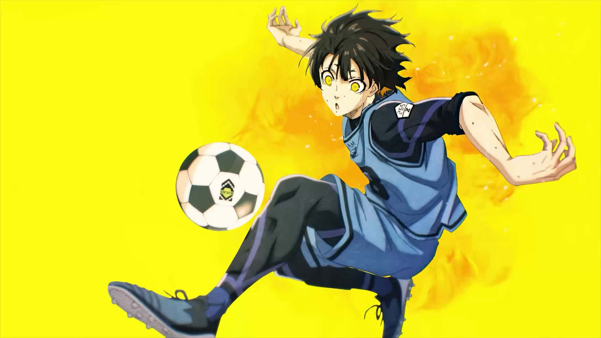 Animated Soccer Player Action Shot Wallpaper