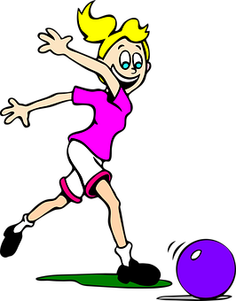 Animated Soccer Player Girl Kicking Ball PNG