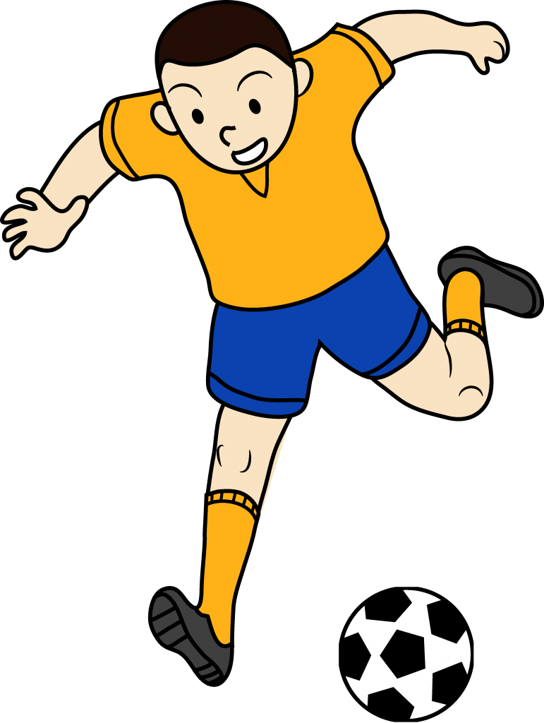 Animated Soccer Player Kicking Ball PNG