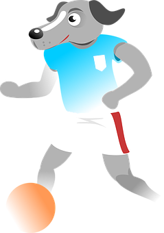 Animated Soccer Playing Dog PNG