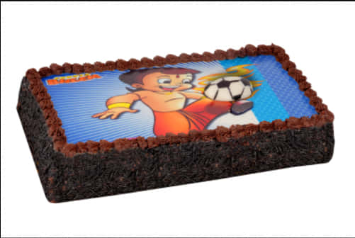 Animated Soccer Theme Cake PNG