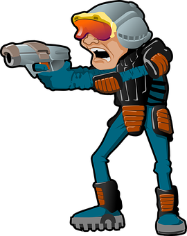 Animated Soldier Shooting Pistol PNG