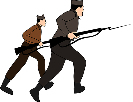 Animated Soldiers Marching Silhouette PNG