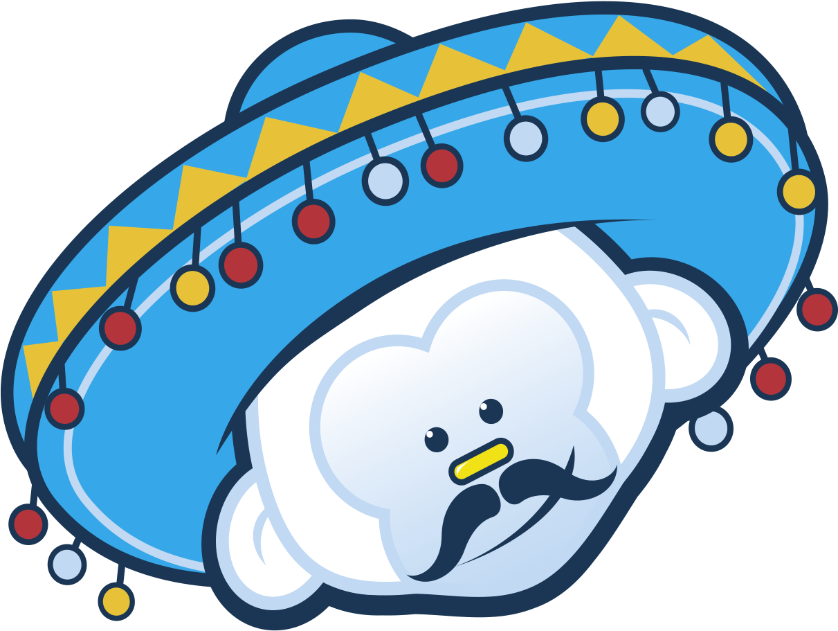 Animated Sombrero Cloud Character PNG