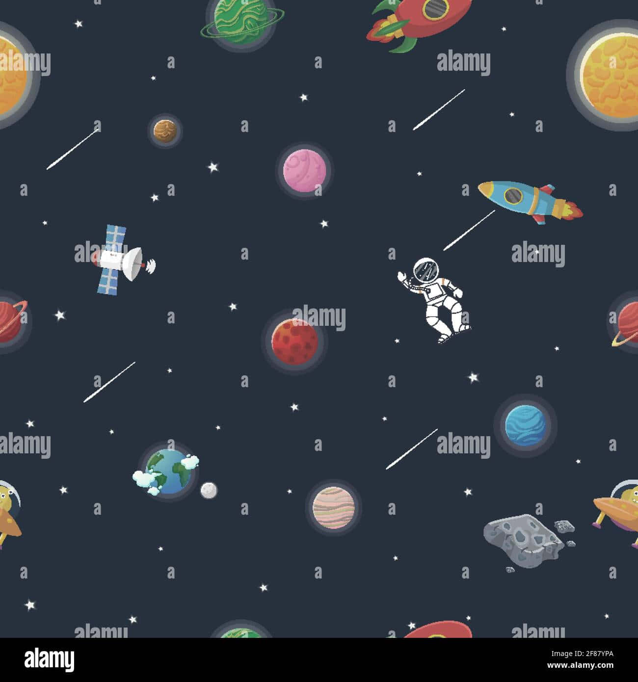 Explore the beauty of space in animated form Wallpaper