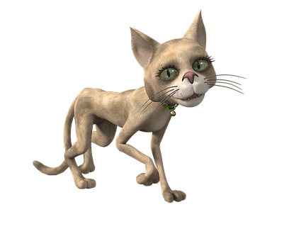Animated Sphynx Cat Walking PNG