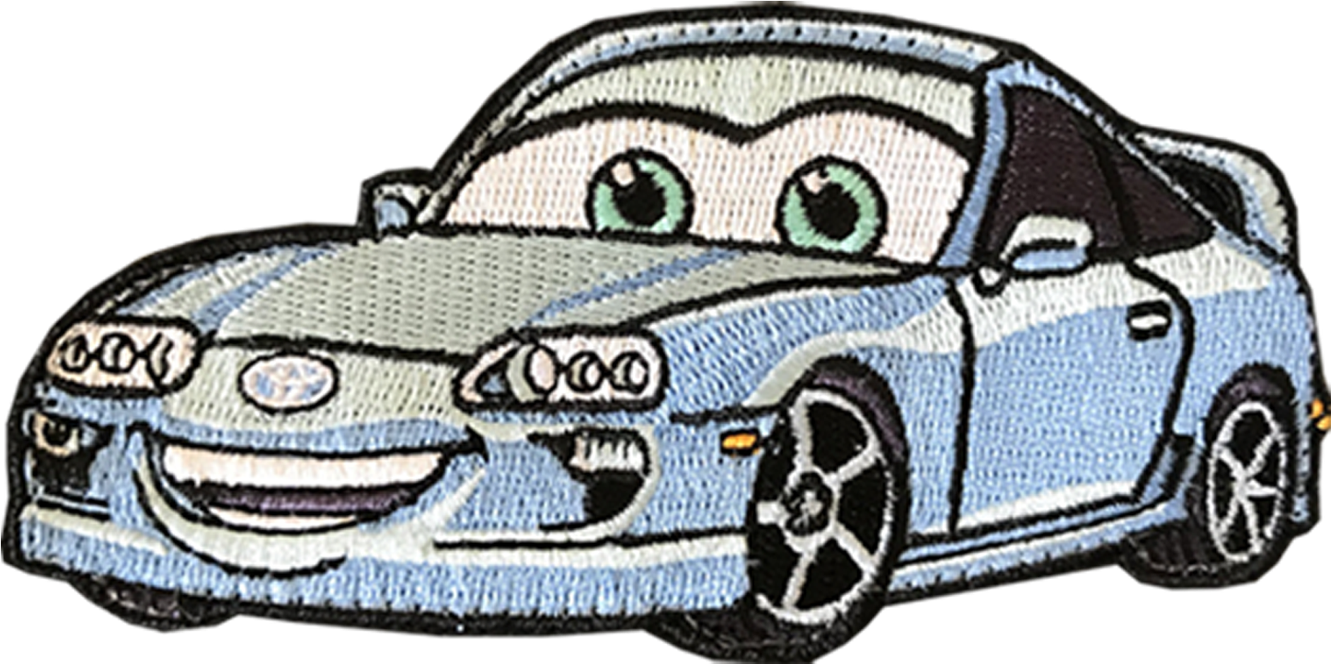 Animated Sports Car Character Patch PNG