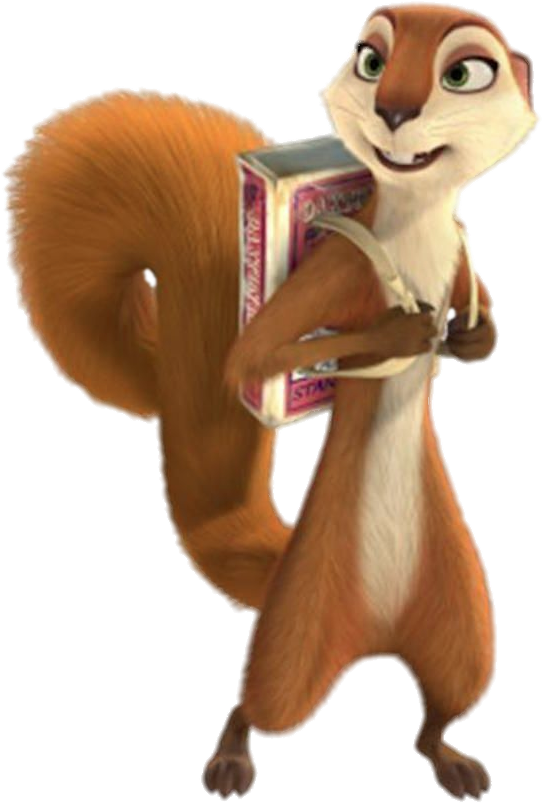 Animated Squirrel Holding Box PNG